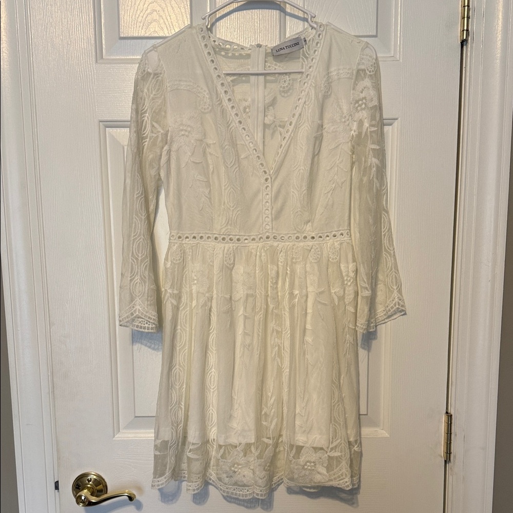 Luna Tuccini Elegant White Lace Dress